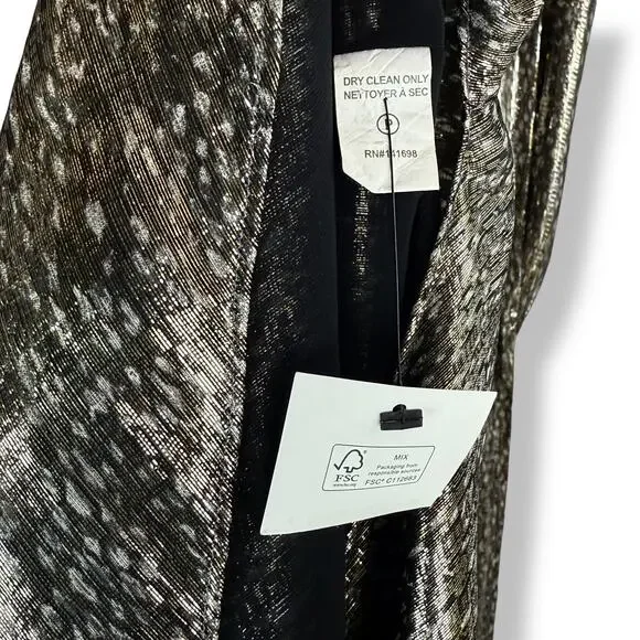 New w/Tags RAMY BROOK NEW YORK silk metallic snakeskin print evening dress gown - Picture 15 of 17